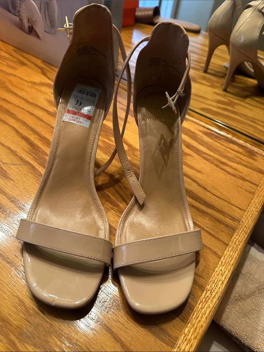 Matisse Beige Patent Ankle-Strap Heels size Women 11…Good condition